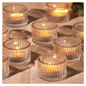 Haviti Tealight Ribbed Glass